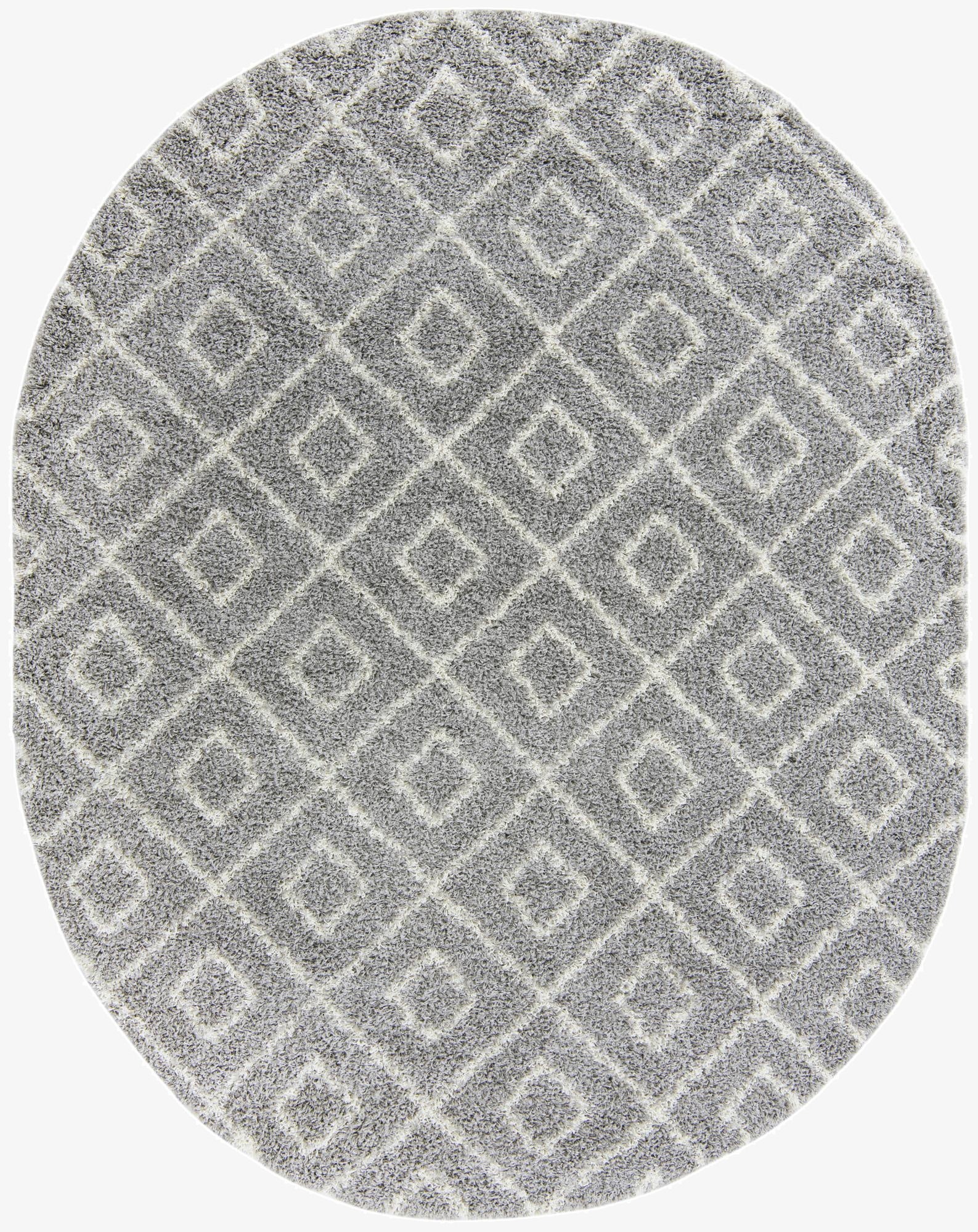 7' 10 x 10' Trellis Shag Oval Rug