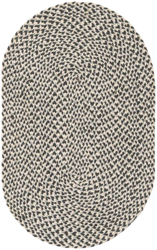 2' x 3' 1 Handmade Tweed Braided Jute Oval Rug