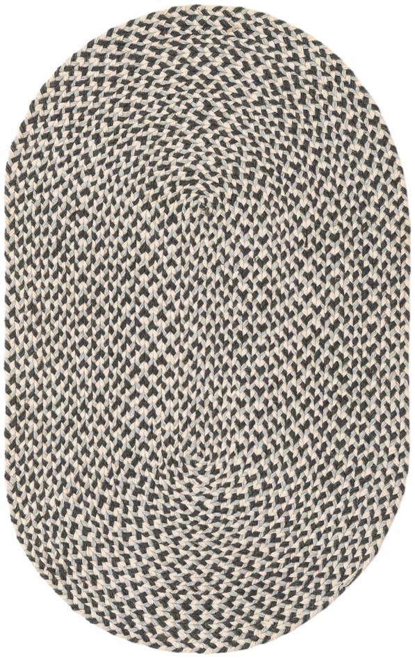 Detail image of 2' x 3' 1 Handmade Tweed Braided Jute Oval Rug