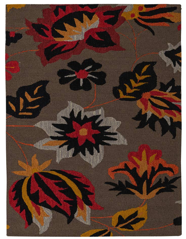 Detail image of 5' 1 x 8' 1 Agra Wool Rug