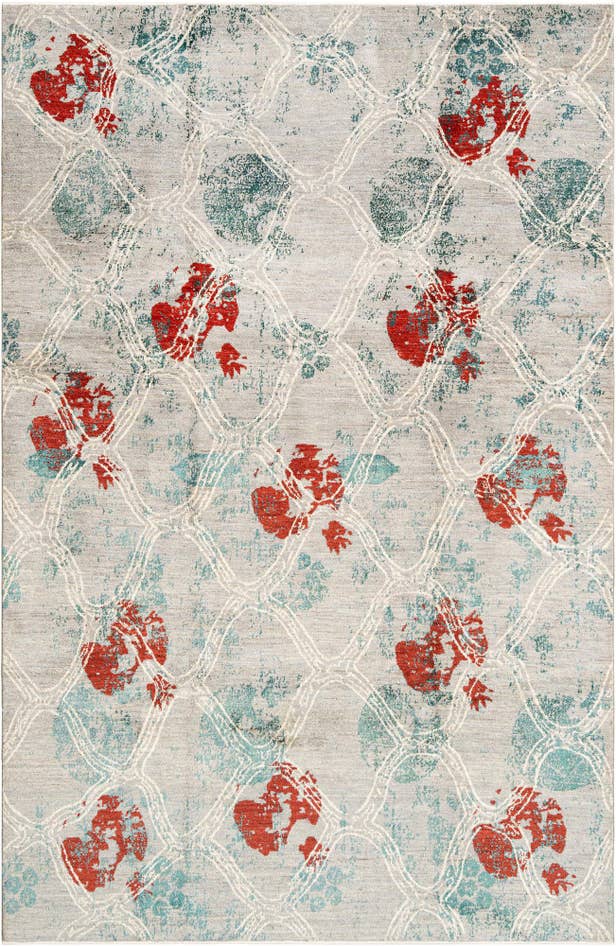 Detail image of 6' 6 x 9' 11 Hand Knotted Anar Rug