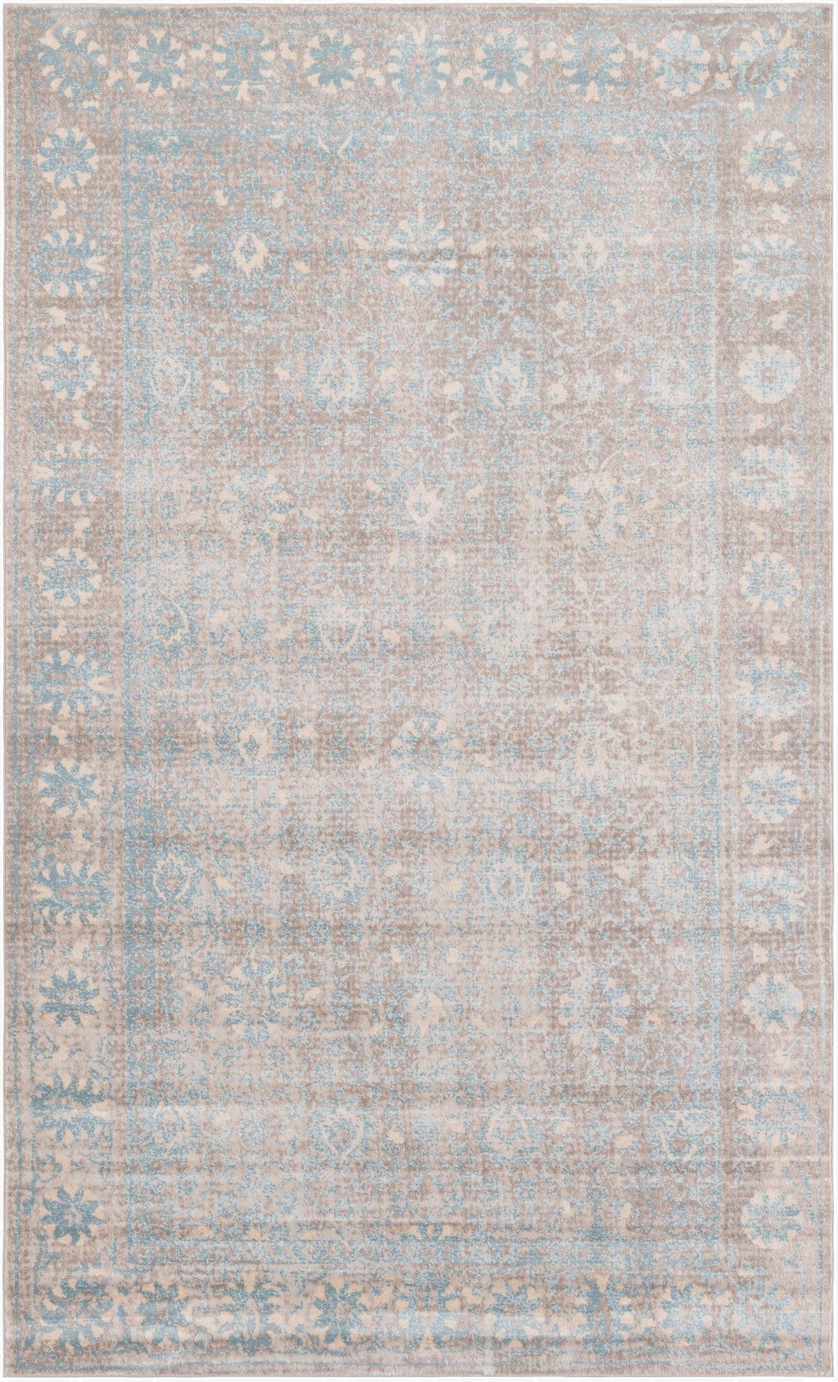 4' 10 x 8' Aqua Rug