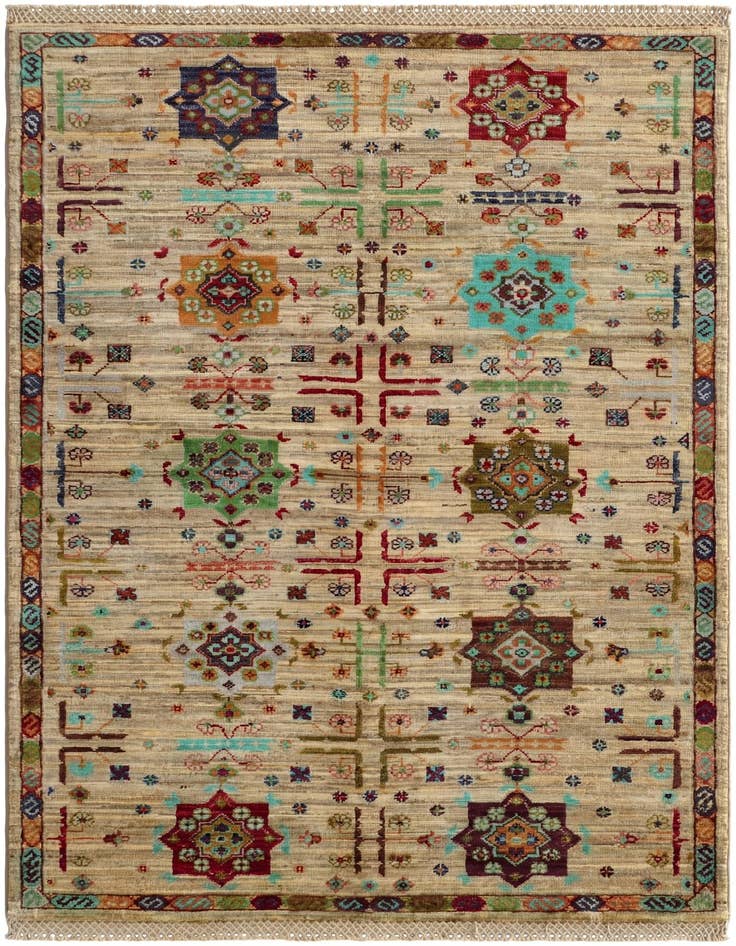Detail image of 3' 5 x 4' 10 Hand Knotted Ariana Ziegler Rug