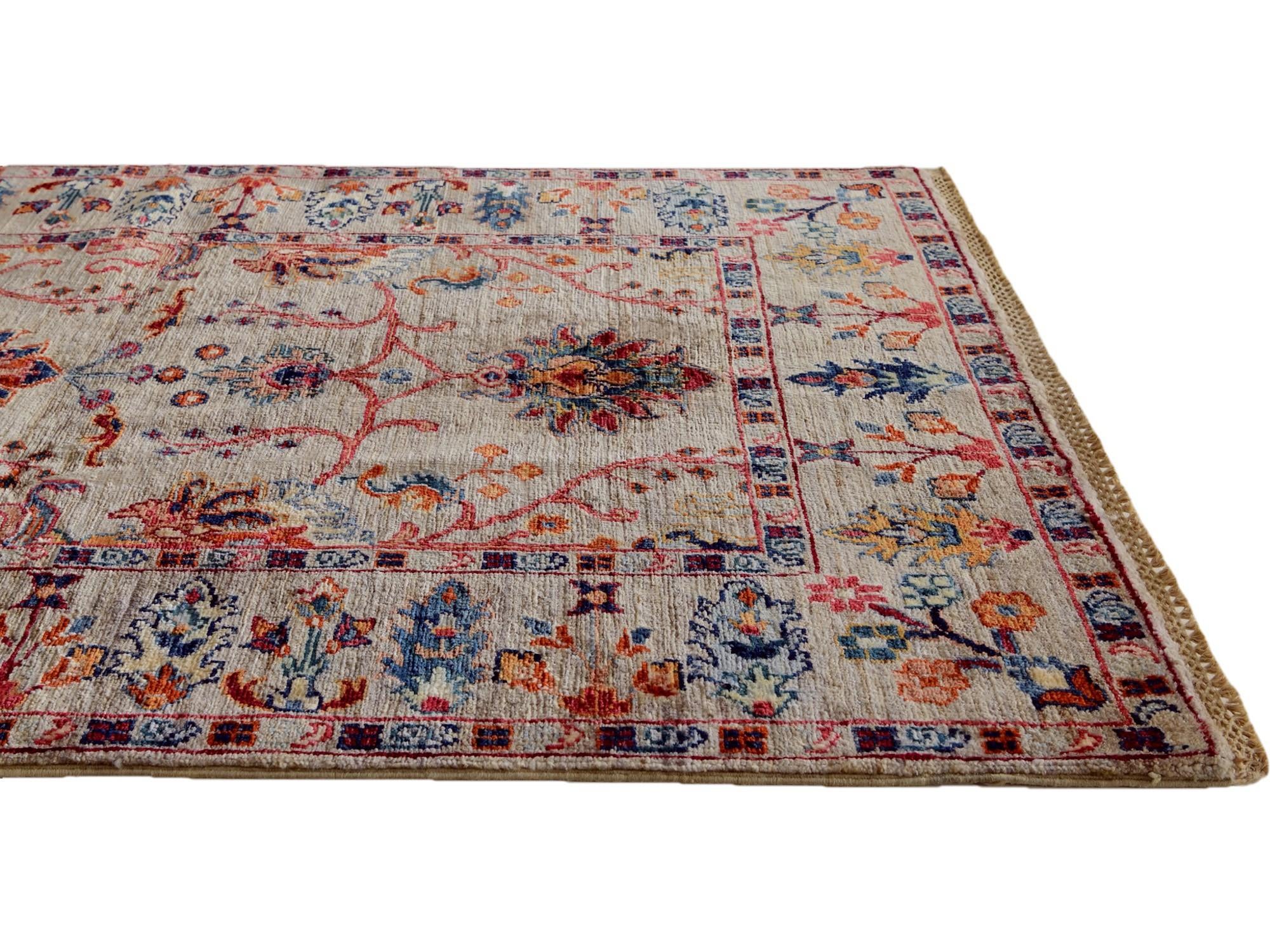 3' 5 x 5' Hand Knotted Ariana Ziegler Rug