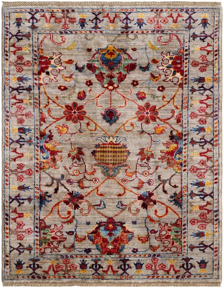 Detail image of 3' 5 x 4' 11 Hand Knotted Ariana Ziegler Rug
