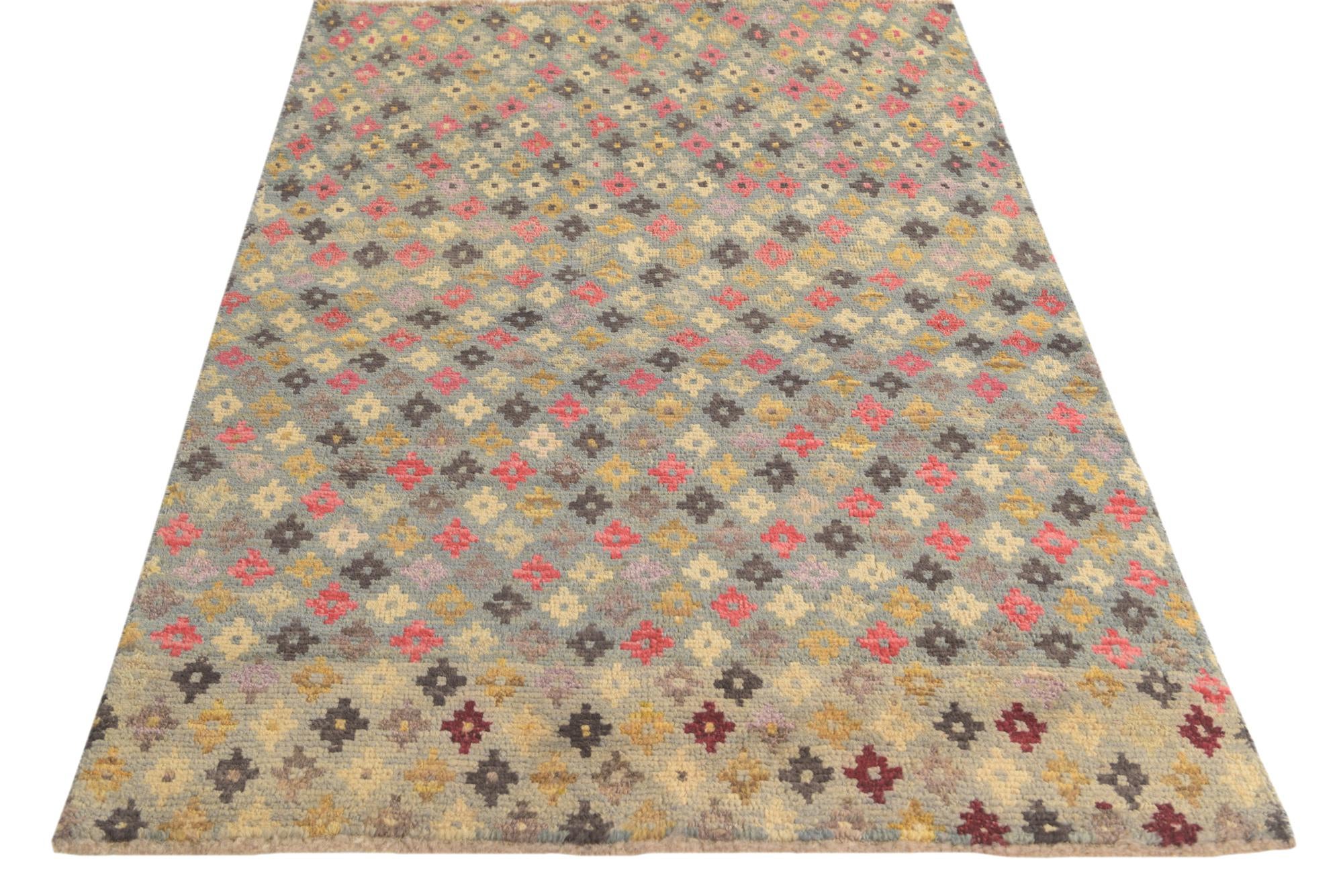 4' 1 x 6' 2 Hand Knotted Balouch Wool Rug