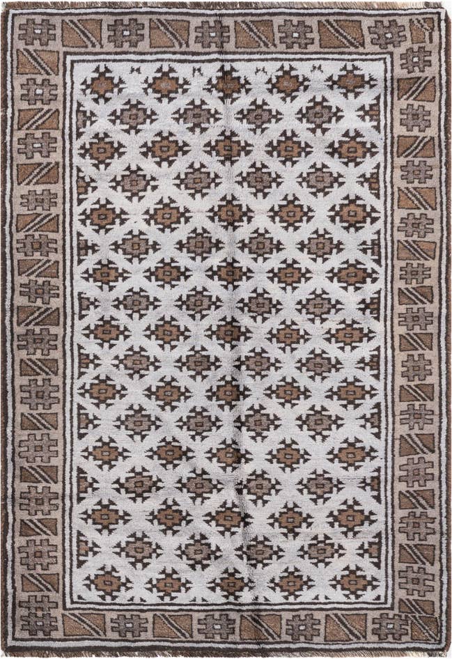 Detail image of 4' 3 x 6' 2 Hand Knotted Balouch Persian Wool Rug