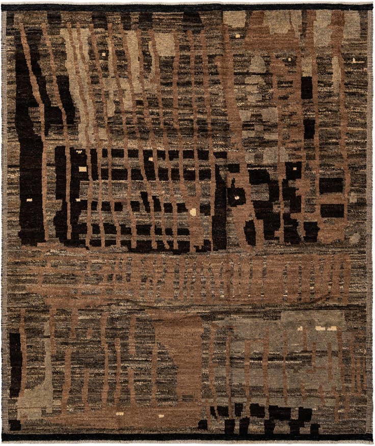 Detail image of 8' 6 x 10' Hand Knotted Beni Marok Rug