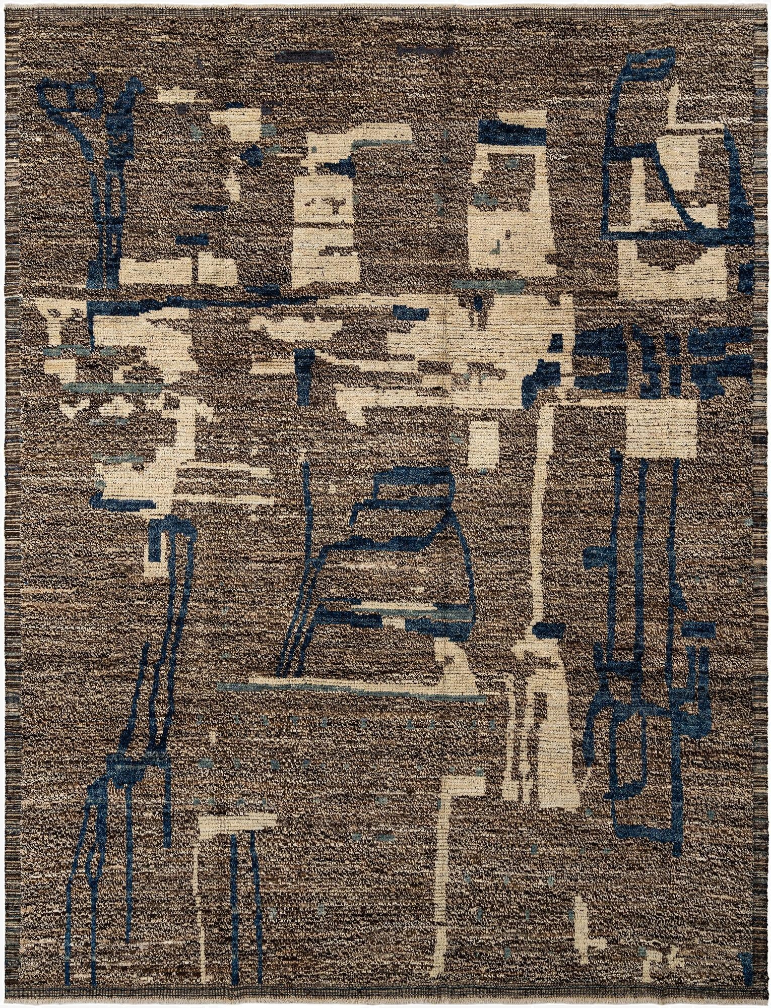 9' 5 x 12' 3  Hand Knotted Beni Marok Rug