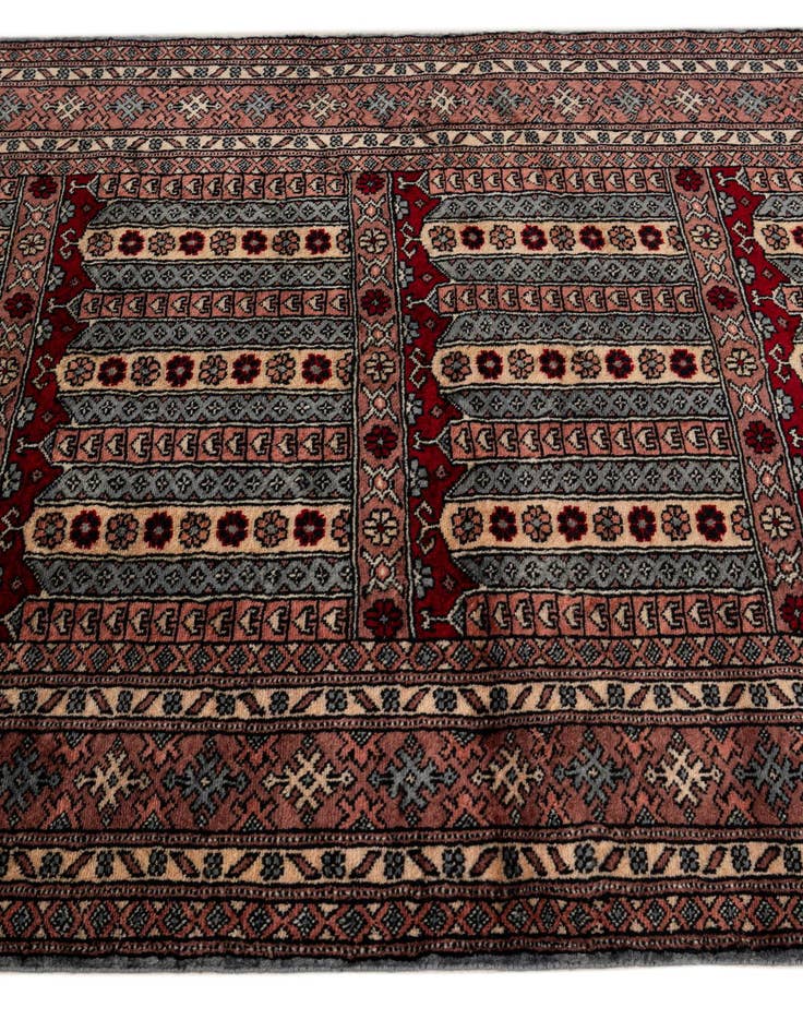 Detail image of 4' 3 x 6' 2  Hand Knotted Bokhara Oriental Wool Rug