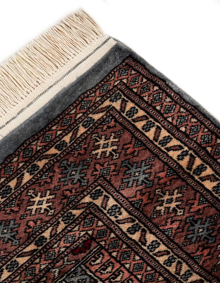 Detail image of 4' 3 x 6' 2  Hand Knotted Bokhara Oriental Wool Rug