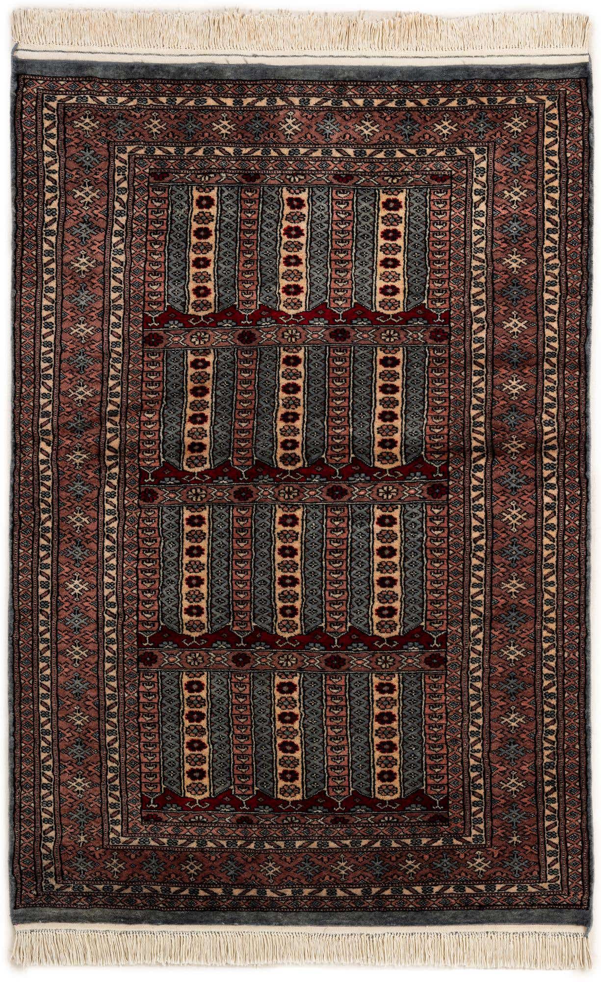 4' 3 x 6' 2 Hand Knotted Bokhara Oriental Wool Rug