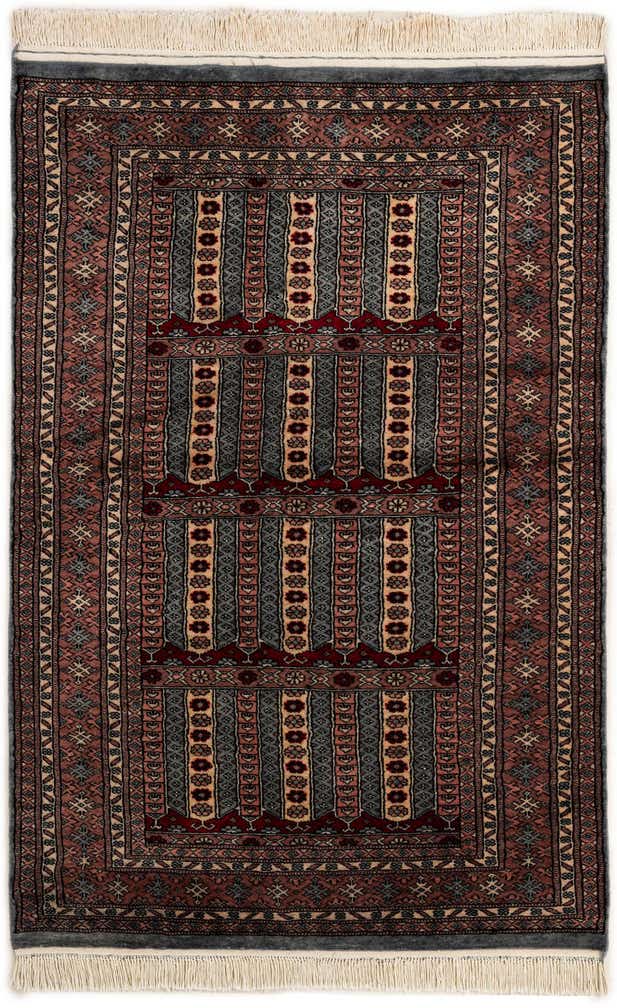 4' 3 x 6' 2 Hand Knotted Bokhara Oriental Wool Rug
