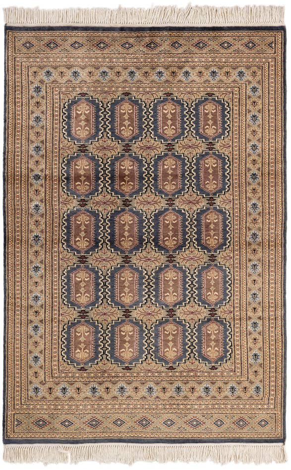 Detail image of 4' 2 x 6' 2 Hand Knotted Bokhara Rug