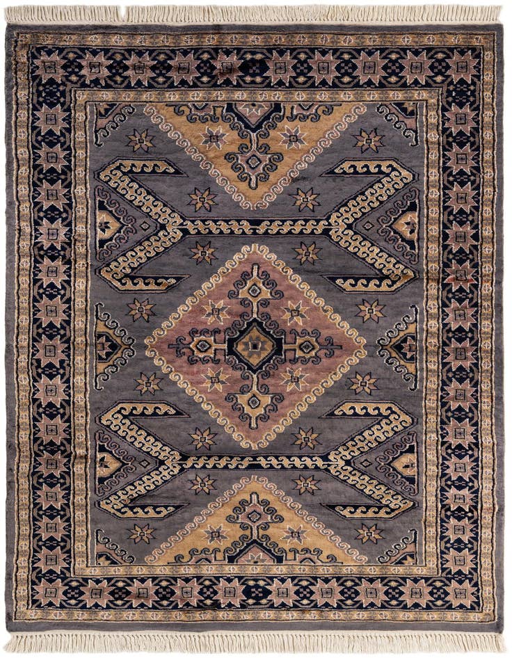 Detail image of 4' 2 x 6' 11 Hand Knotted Bokhara Oriental Rug