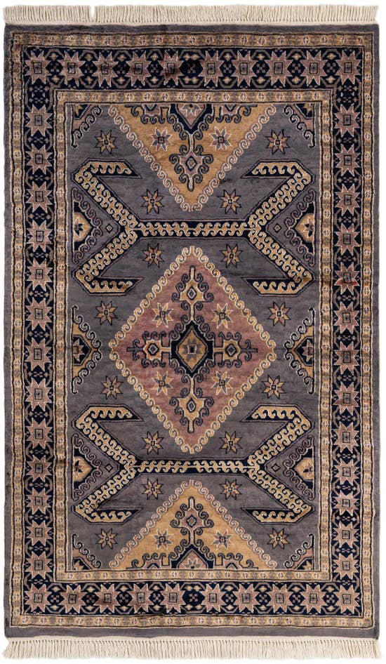 Detail image of 4' 2 x 6' 11 Hand Knotted Bokhara Oriental Rug