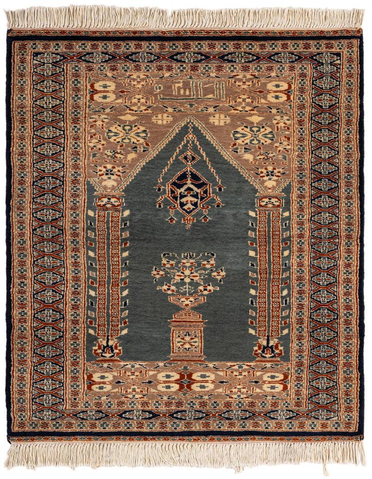 Detail image of 2' 8 x 4' 6 Hand Knotted Bokhara Oriental Wool Rug