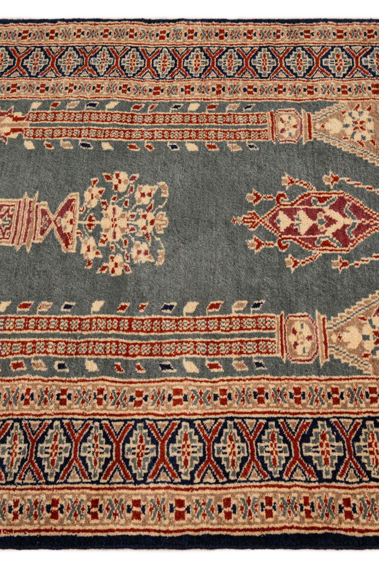 2' 7 x 4' 2 Hand Knotted Bokhara Wool Rug
