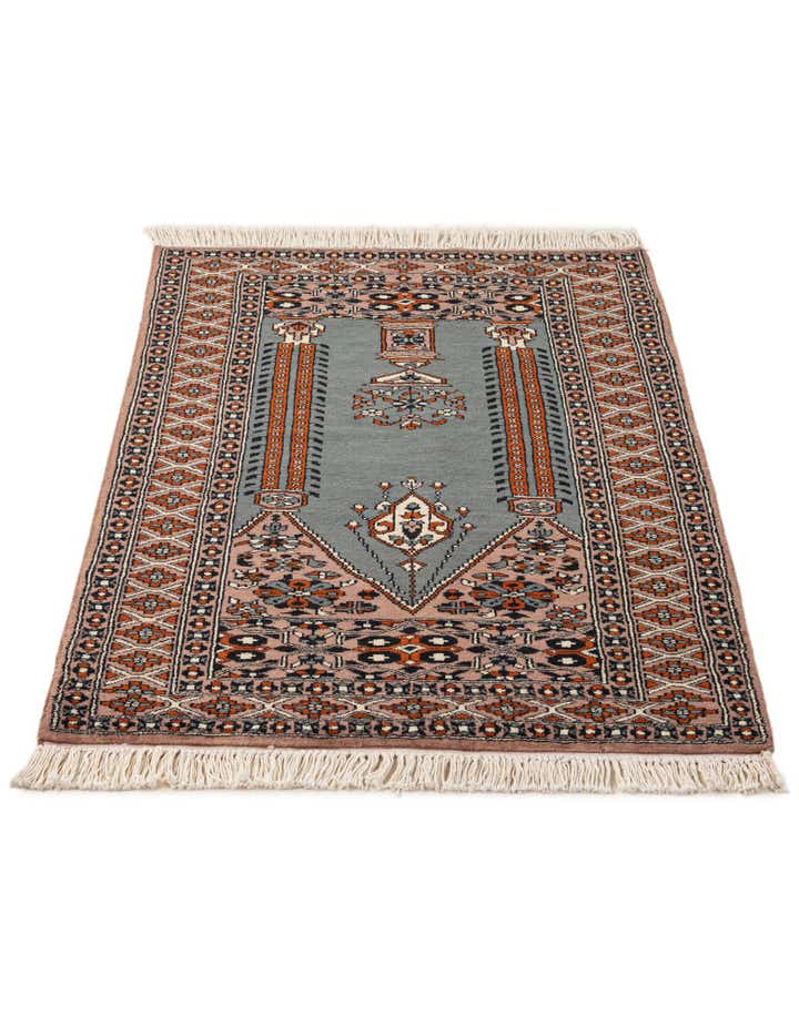 2' 7 x 4' 2 Hand Knotted Bokhara Oriental Wool Rug