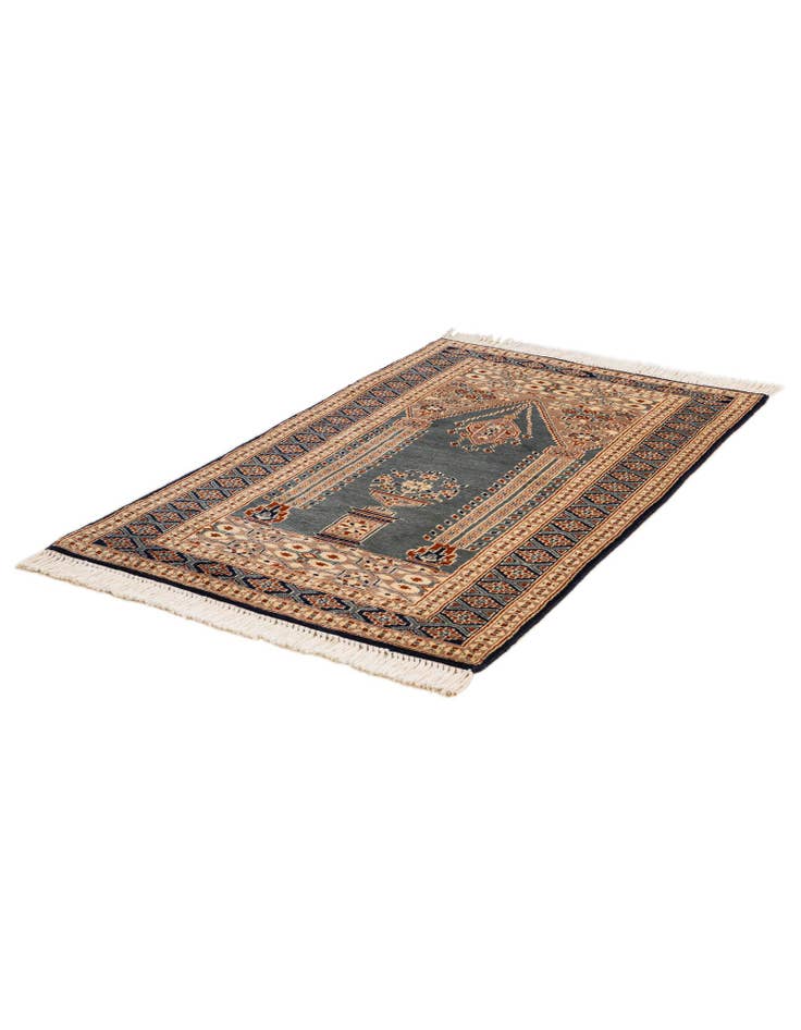 Detail image of 2' 7 x 4' 4 Hand Knotted Bokhara Oriental Wool Rug