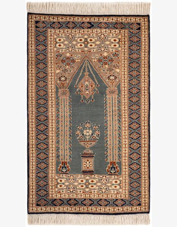 2' 7 x 4' 4 Hand Knotted Bokhara Oriental Wool Rug