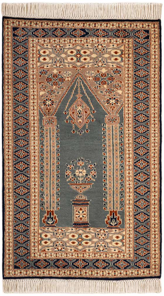 2' 7 x 4' 4 Hand Knotted Bokhara Oriental Wool Rug