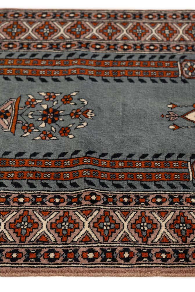 2' 6 x 4' 3 Hand Knotted Bokhara Oriental Wool Rug