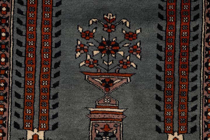 2' 6 x 4' 3 Hand Knotted Bokhara Oriental Wool Rug