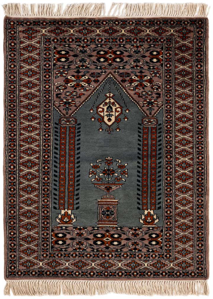 2' 6 x 4' 3 Hand Knotted Bokhara Oriental Wool Rug