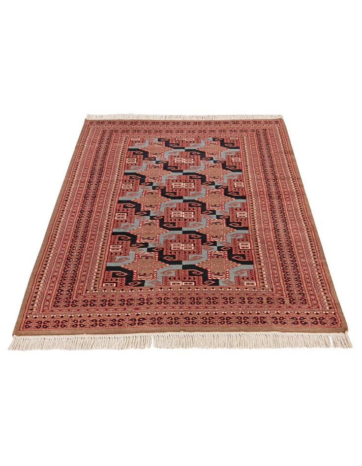Detail image of 4' 1 x 6' 2 Hand Knotted Bokhara Oriental Wool Rug
