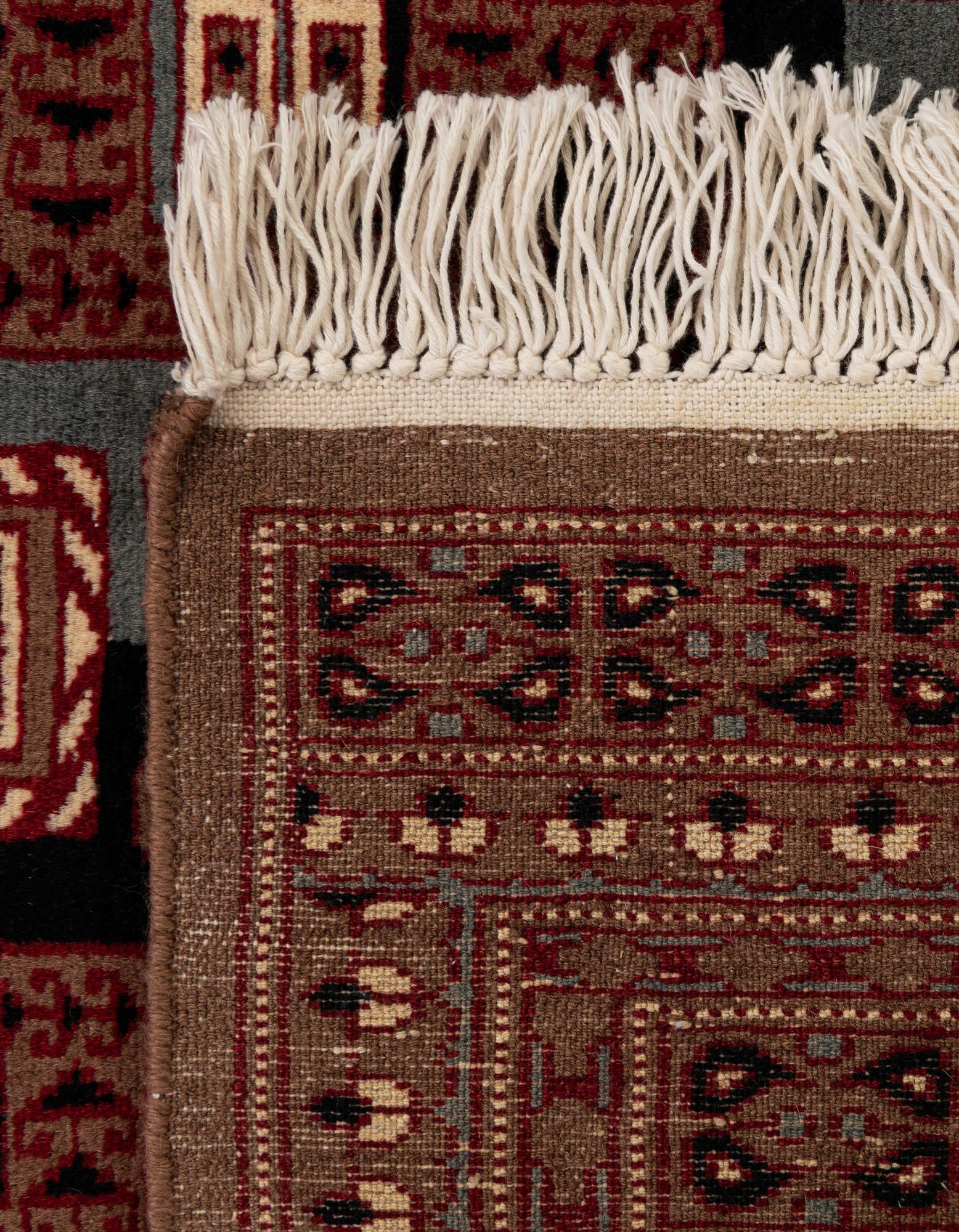4' 1 x 6' 2 Hand Knotted Bokhara Oriental Wool Rug