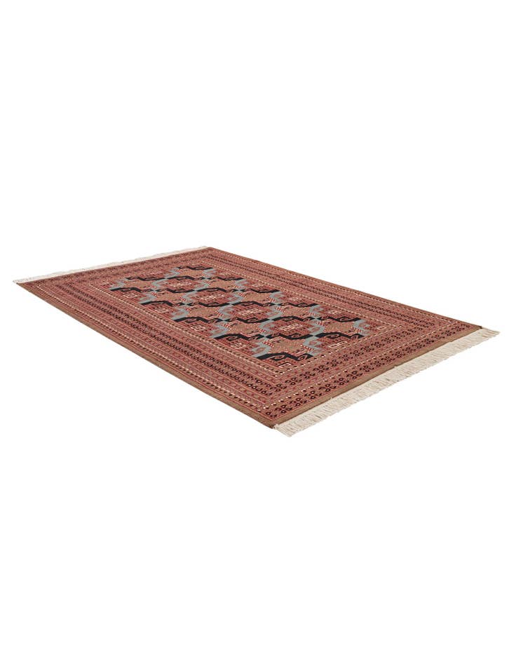 Detail image of 4' 1 x 6' 2 Hand Knotted Bokhara Oriental Wool Rug