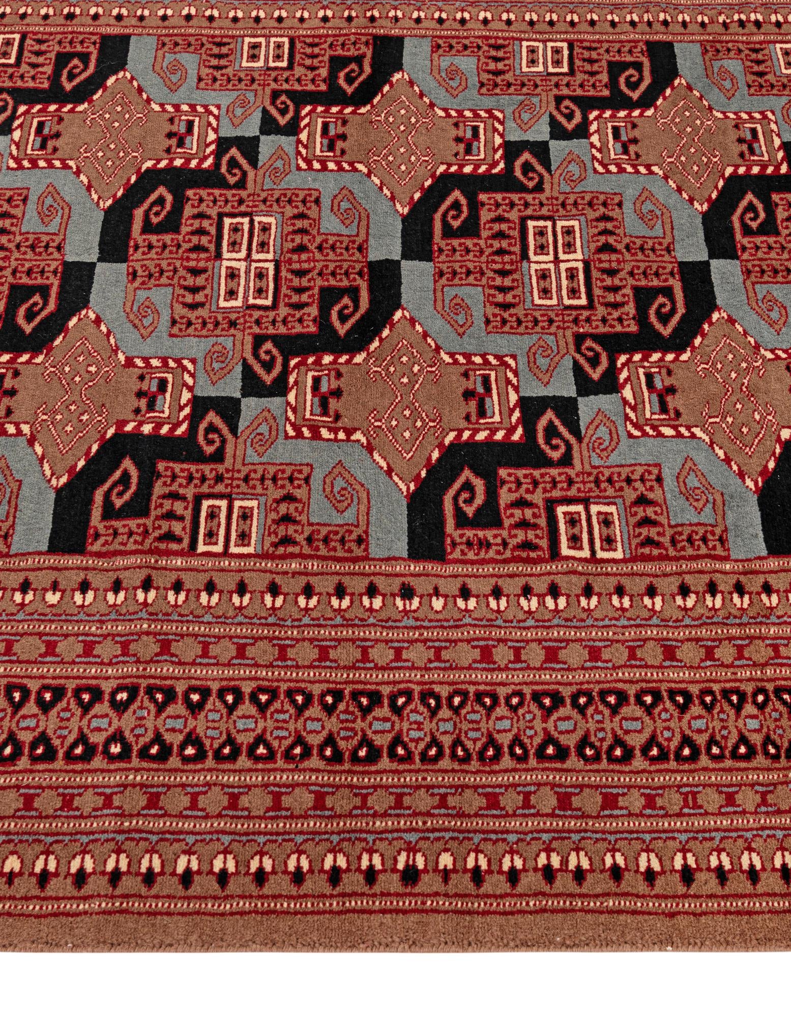 4' 1 x 6' 2 Hand Knotted Bokhara Oriental Wool Rug