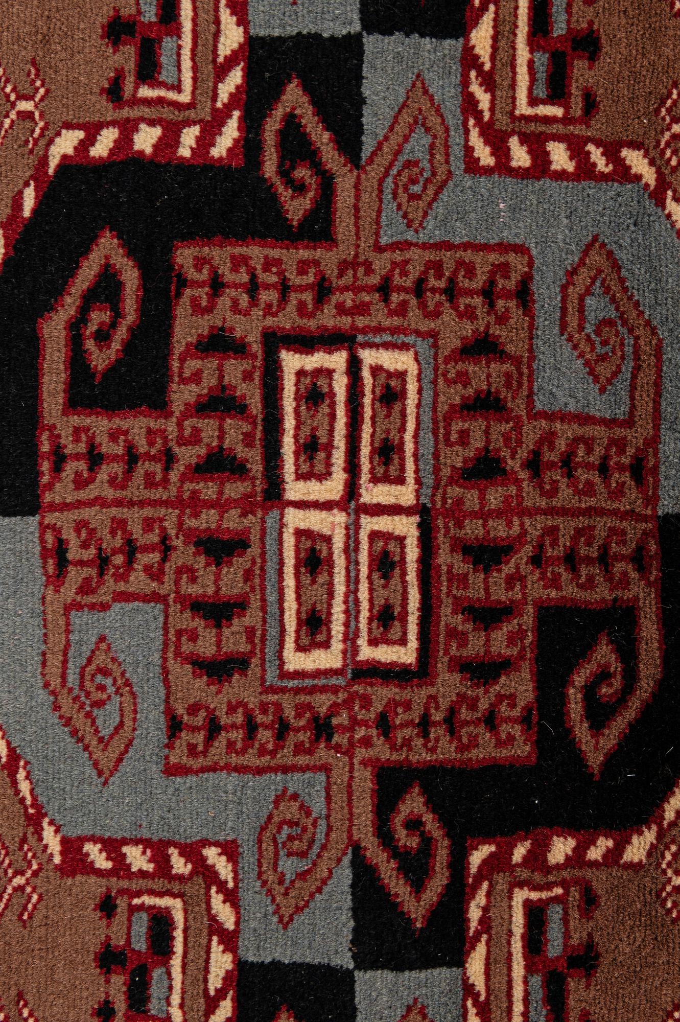 4' 1 x 6' 2 Hand Knotted Bokhara Oriental Wool Rug