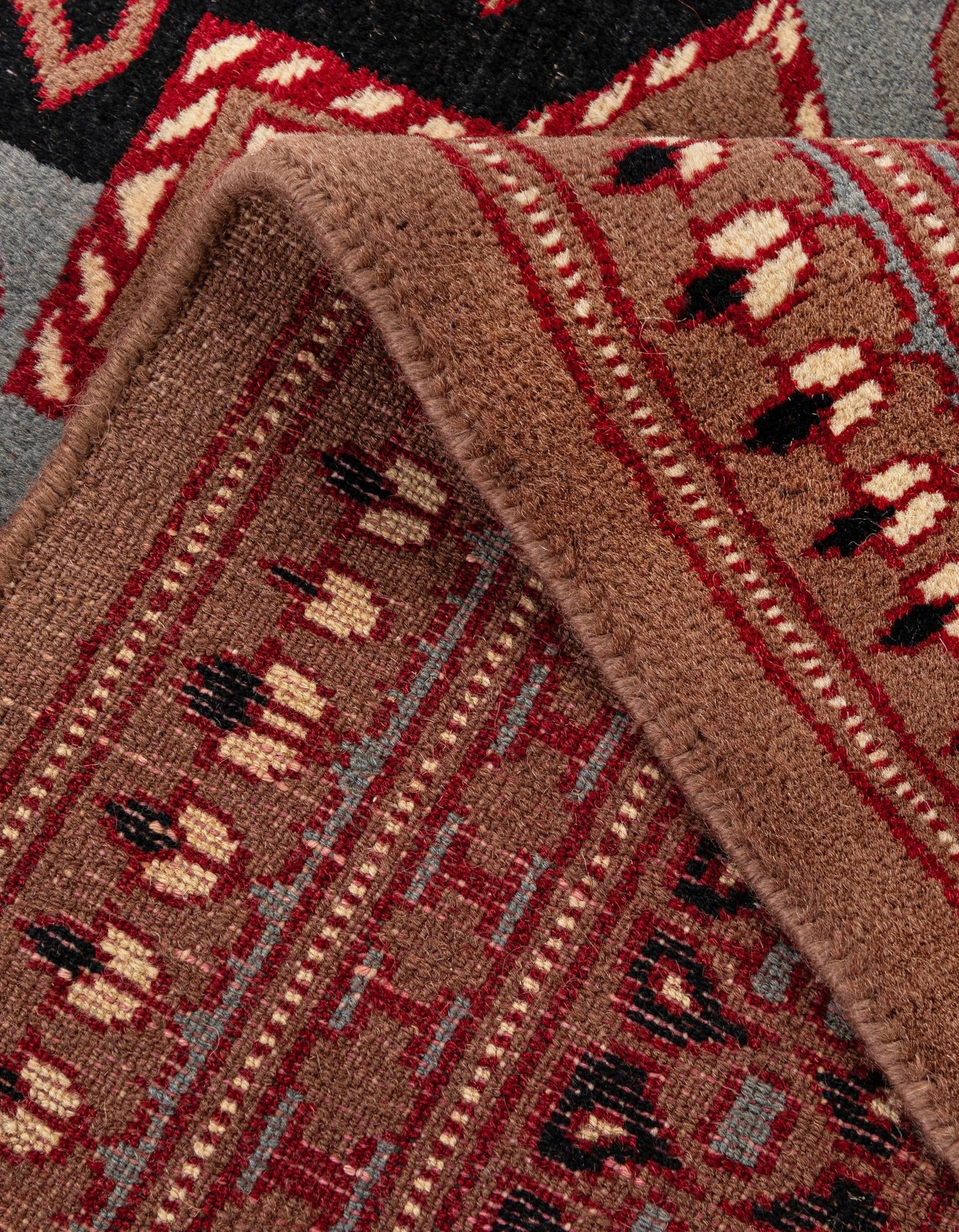 4' 1 x 6' 2 Hand Knotted Bokhara Oriental Wool Rug