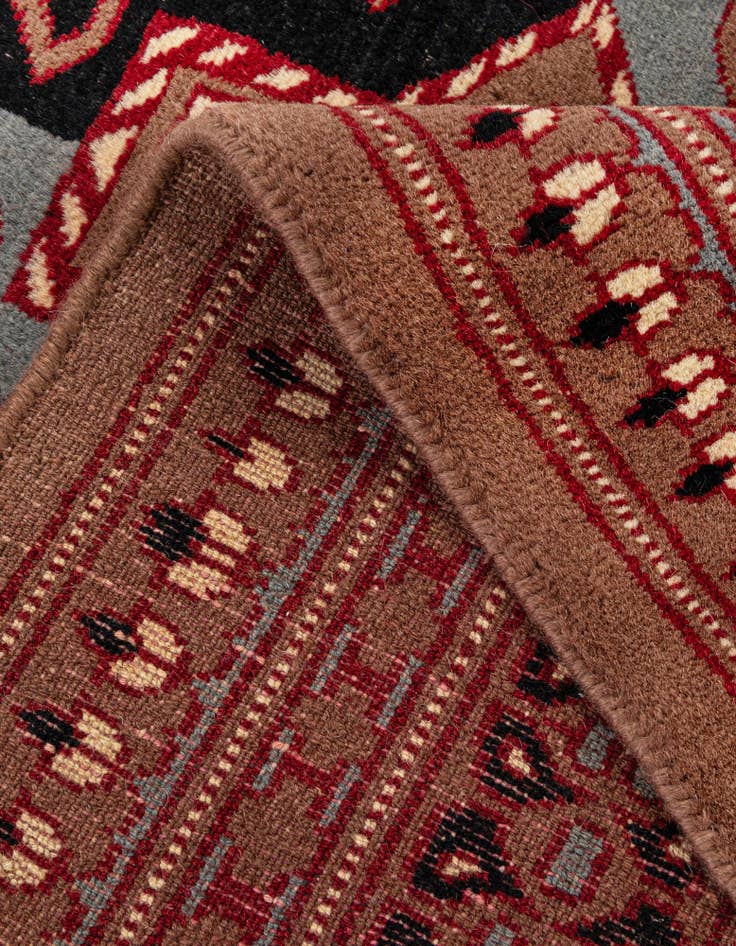 Detail image of 4' 1 x 6' 2  Hand Knotted Bokhara Oriental Wool Rug