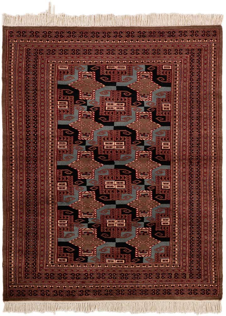 4' 1 x 6' 2 Hand Knotted Bokhara Oriental Wool Rug