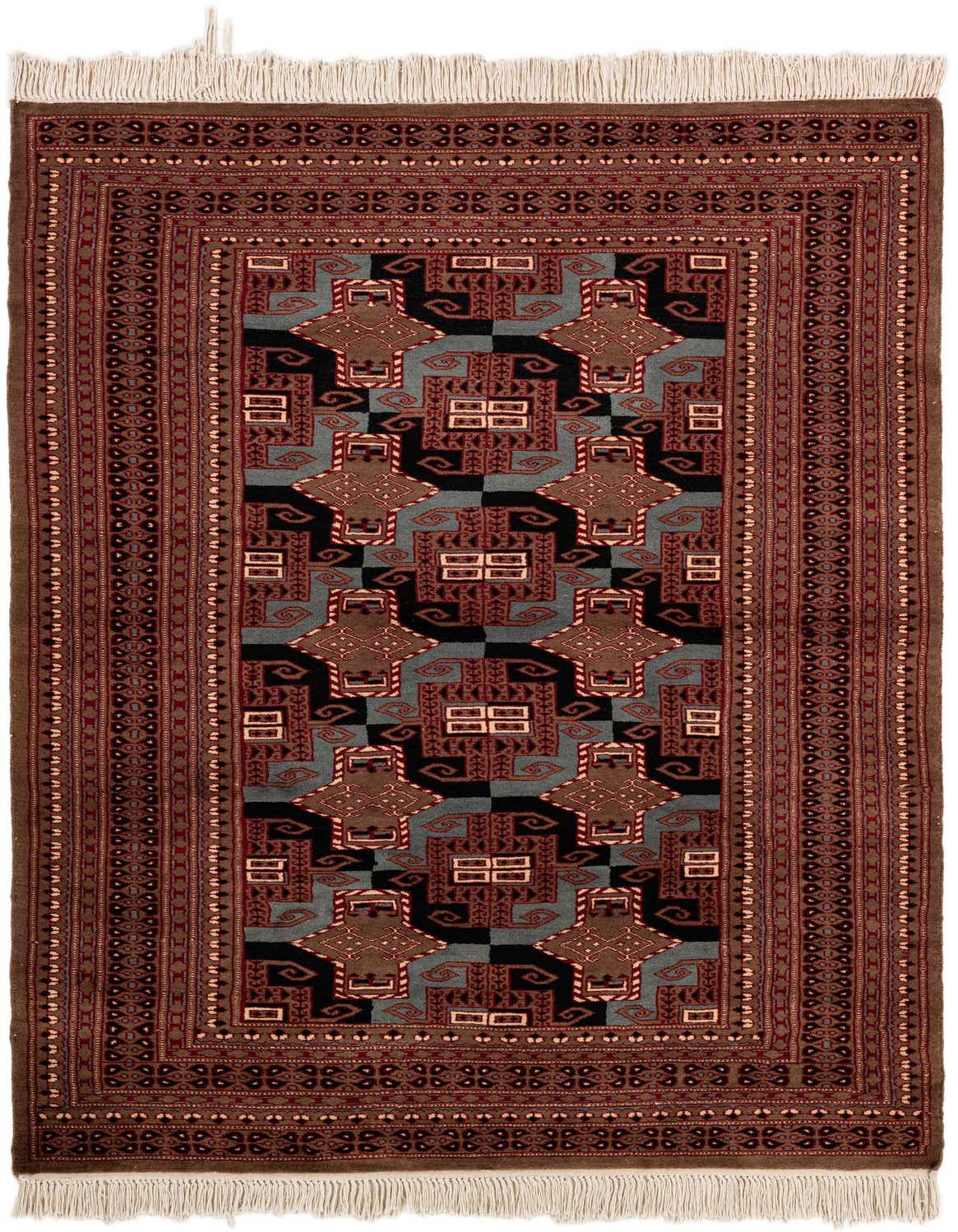 4' 1 x 6' 2 Hand Knotted Bokhara Oriental Wool Rug