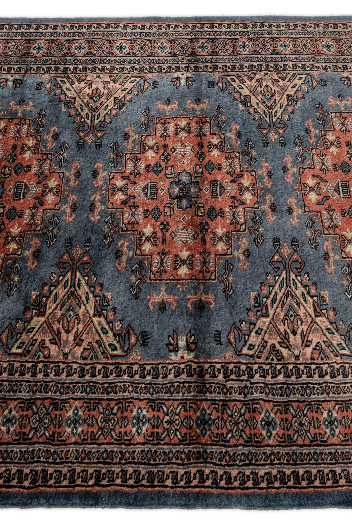 4' 4 x 6' 1 Hand Knotted Bokhara Oriental Wool Rug
