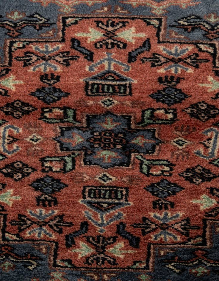 Detail image of 4' 4 x 6' 1  Hand Knotted Bokhara Oriental Wool Rug