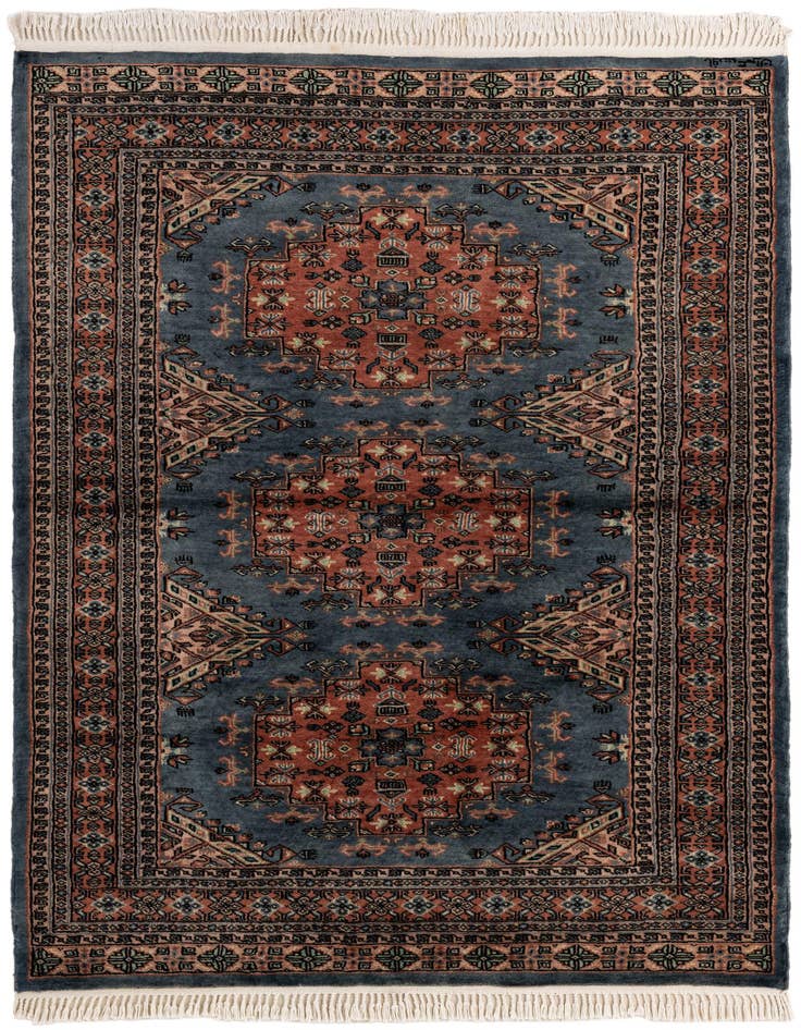 Detail image of 4' 4 x 6' 1 Hand Knotted Bokhara Oriental Wool Rug