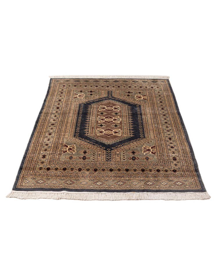 Detail image of 4' 2 x 5' 9  Hand Knotted Bokhara Oriental Rug