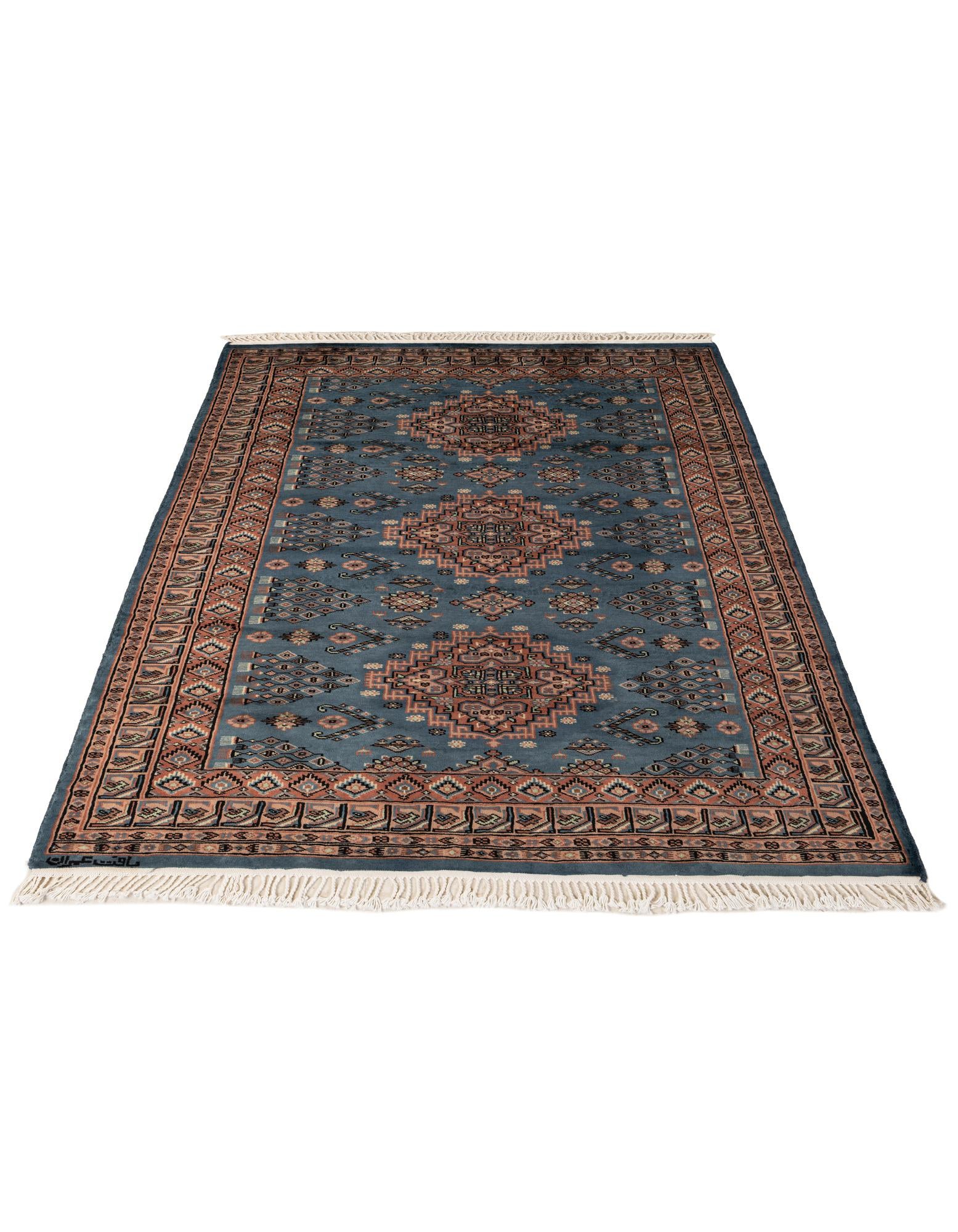 4' 2 x 6' 1 Hand Knotted Bokhara Oriental Wool Rug