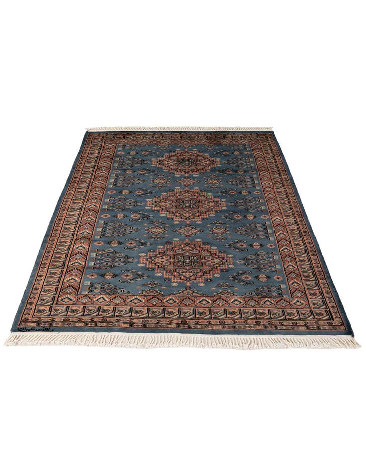 Detail image of 4' 2 x 6' 1 Hand Knotted Bokhara Oriental Wool Rug