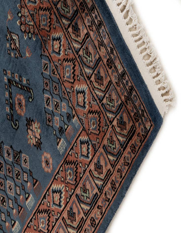 Detail image of 4' 2 x 6' 1  Hand Knotted Bokhara Oriental Wool Rug