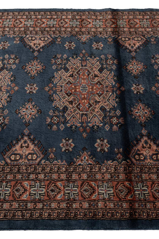 Detail image of 4' 2 x 5' 10 Hand Knotted Bokhara Oriental Wool Rug