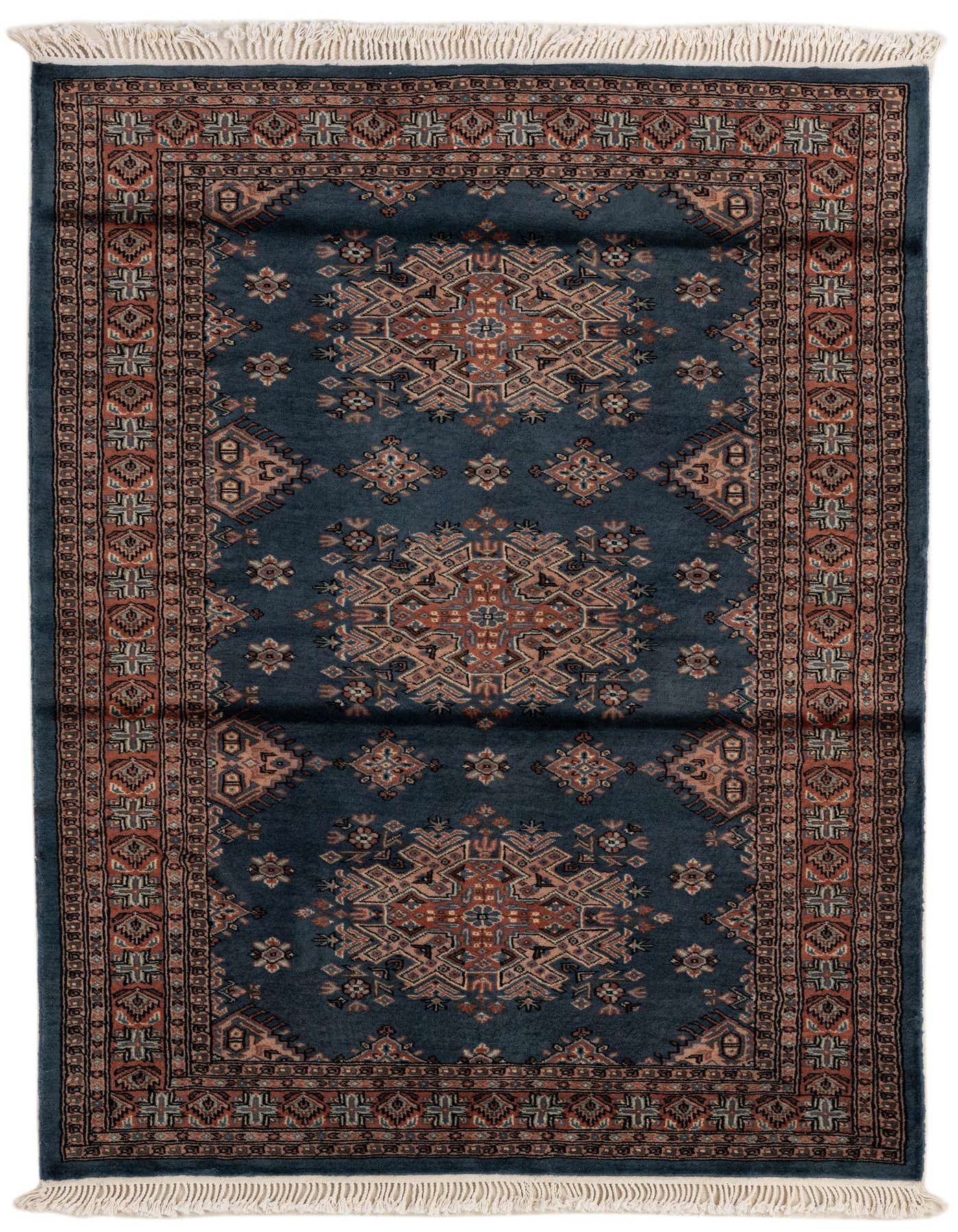 4' 2 x 5' 10 Hand Knotted Bokhara Oriental Wool Rug