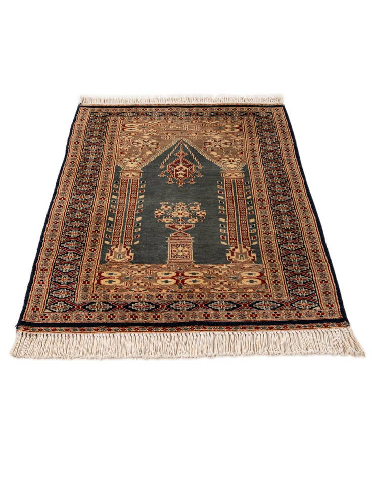 Detail image of 2' 9 x 4' 2  Hand Knotted Bokhara Oriental Wool Rug