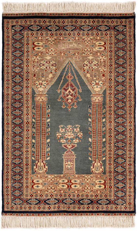 Detail image of 2' 9 x 4' 2 Hand Knotted Bokhara Oriental Wool Rug