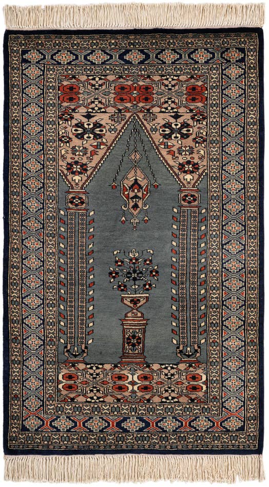 Detail image of 2' 9 x 4' 6 Hand Knotted Bokhara Oriental Wool Rug